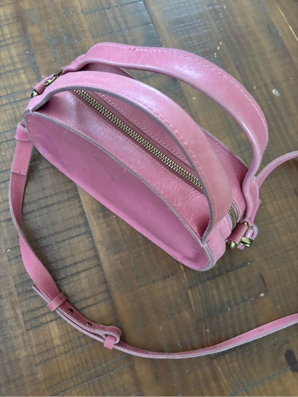 Madewell Pink Leather Dome Crossbody Bag - Picture 6 of 7
